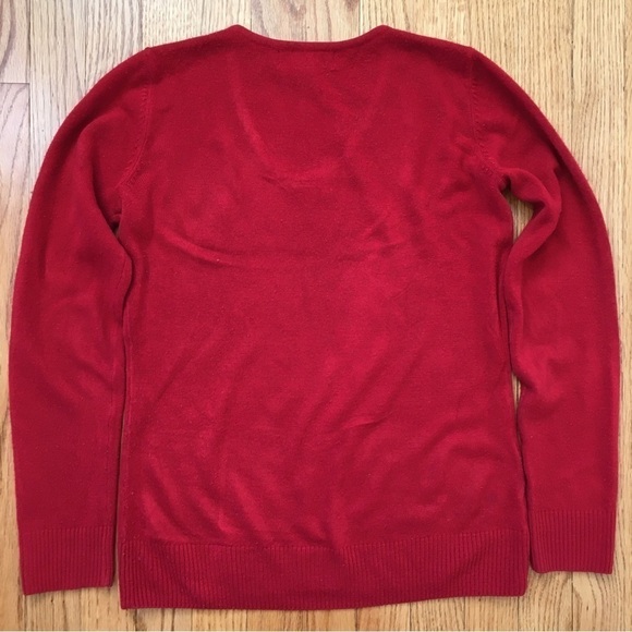Karen Scott luxsoft Pull Over V-neck Red Sweater - Picture 9 of 16
